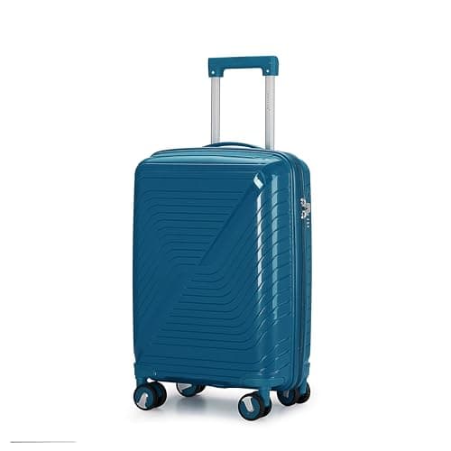 Aerostar Carry-on 20" Lightweight PP Hard Suitcase, Hand Luggage 4 Wheel & TSA Lock, 55x35x20cm | Accepted All Airlines easyjet, RyanAir, British Airways (Navy Blue, 35 litres)