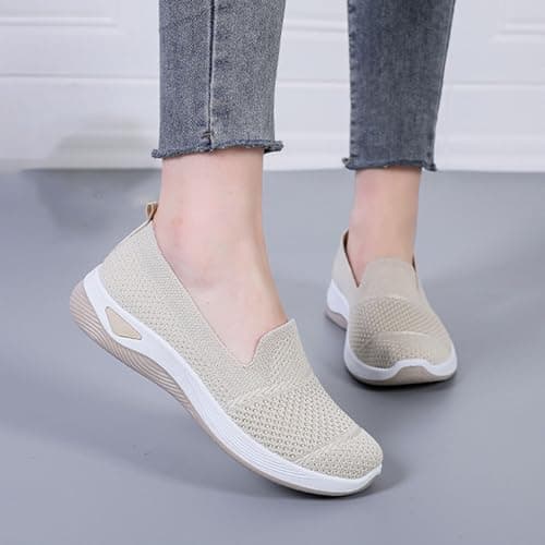 cfpqv Slip On Trainers Women's Orthopaedic Shoes Lightweight Mesh Sports Shoes Breathable Trainers Walking Shoes Gym Fitness Running Shoes Running Walking Road Running Shoes Bequme Slip-On Shoes Size — view 2