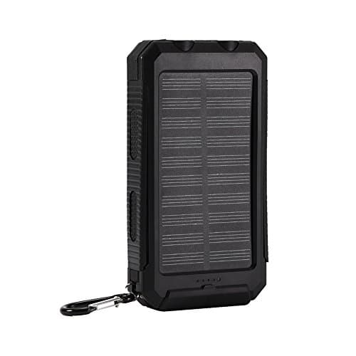 ciciglow Power Bank Kit,10000mAh Outdoor Fast Charge Solar Mobile Power Bank Case DIY Kit with Compass,Dual USB Power Bank Shell DIY Kit(Black+black)
