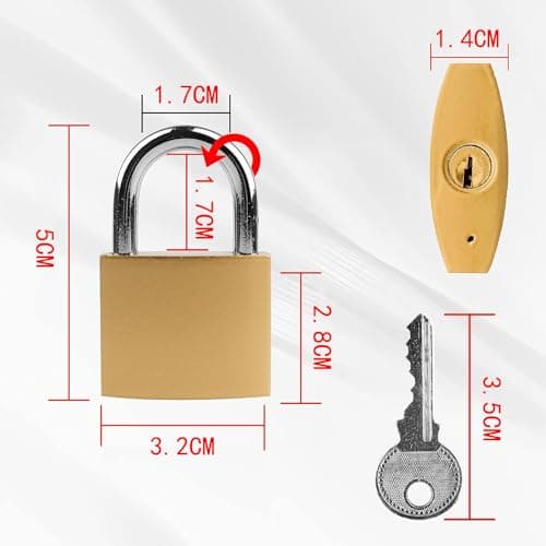 2 Pack Mini Padlock (3.2cm) with Keys for Gym Locker, Travel Bags, Cabinets — view 2