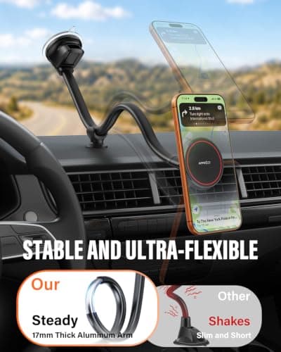 APPS2Car Cell Phone Car Mount for MagSafe, 14'' Windshield Phone Mount — view 6