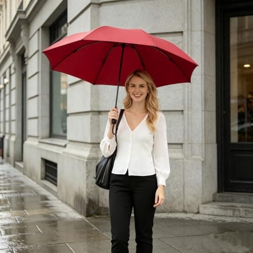 ACEIken Umbrella Reverse Close Folding Windproof for Travel,106cm Burgundy — view 2