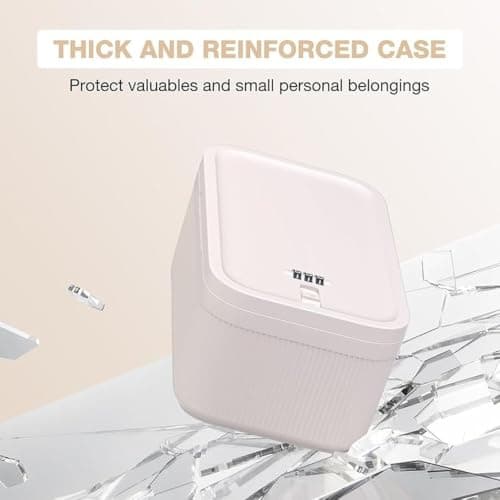 QLECXZI Portable Lock Box For Medication And Small,cream white — view 4