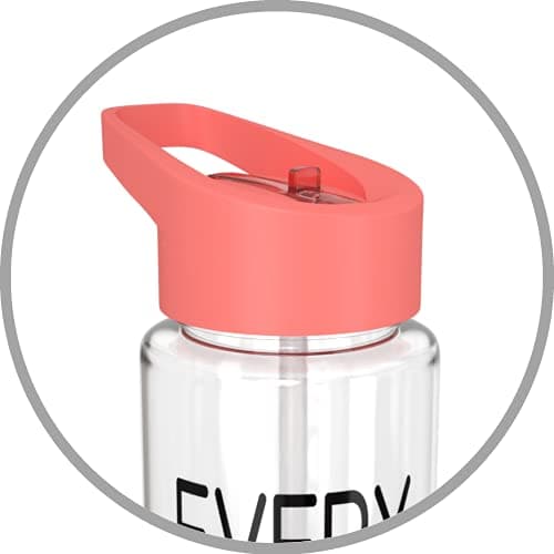 Be-Active Motivational Water Bottle with Straw – With Time Markings - Times to Drink – Tracker - BPA Free (Coral) — view 5