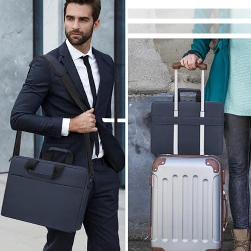 TECOOL 14 Inch Laptop Bag, Waterproof Laptop Case Sleeve Messenger Bag — view 2
