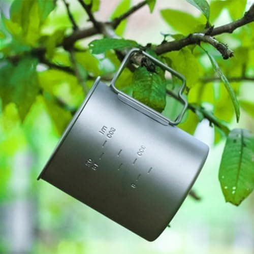 FUANA for Stainless Steel Camping Mug, Lightweight Foldable Handle for Water Cup Outdoor Hiking Travel, Coffee Tea Tumbler with Mesh Bag 220ml-750ml — view 4