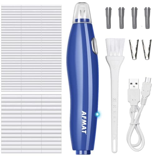 AFMAT Electric Eraser for Artists with 140 Refills, Rechargeable Electric Rubbers for Artists,2 Sizes,Automatic Portable Pencil Eraser for Drafting,Painting, Sketching, Detailer Tool-Blue EE15