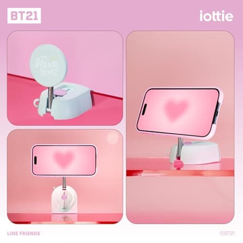 iOttie with BT21 Treker Magnetic Travel Mount, Mint Folding Tripod with Plush Character Keychain, Magsafe Smartphone Mount with RJ Bag Charm and Mystery Character Card, Travel Essential Tech — view 5
