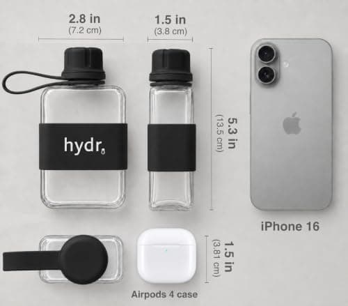 hydr Mini Flat Water Bottle for Handbags | 240ml Slim Leakproof BPA-Free Tritan Small Water Bottle — view 3