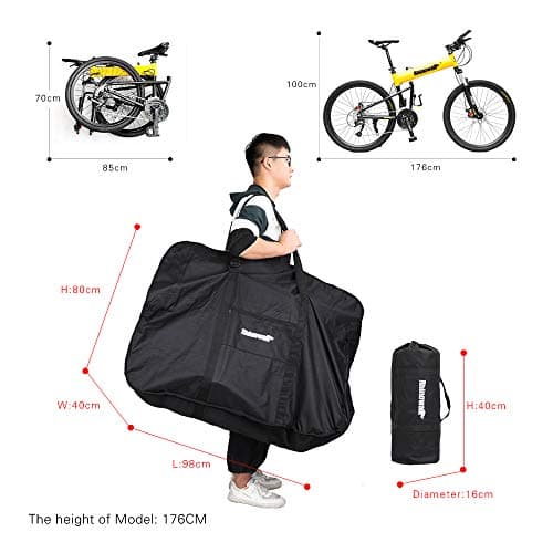 SUNTTELF 26 Inch Folding Bike Transport Case for Air and Train Travel - Fits 26" or Below Folding Bikes — view 2