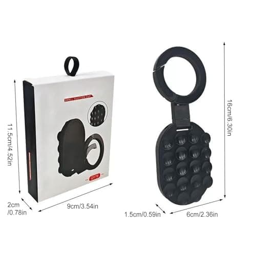 Phone Mount - Magnetic Stand | 180 Rotatable Foldable Suction Cup, Strong Magnet Holder For Car Glass Wall Window Desk Tripod Compatible Home Office Workout Recording Travel — view 5