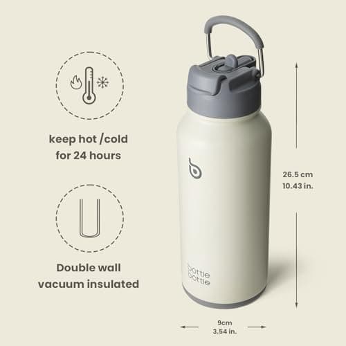 BOTTLE BOTTLE Insulated Water Bottle 950ml Stainless Steel with Straw and Pill Box — view 5