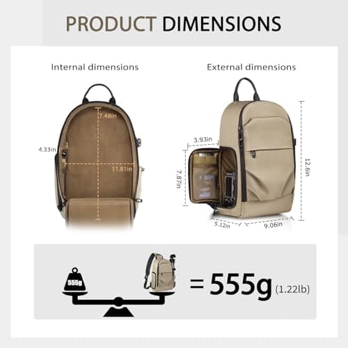 TAAOKA Waterproof Camera Sling Bag Backpack - DSLR Sling Camera Bag for Photographers, Cross Body Sling Bag with Raincover Tripod Holder Photography Slingpack Black TR-S (Brown) — view 4