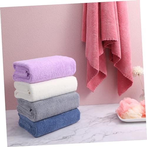 Alipis 5pcs Solid Colour Microfiber Bath Towels for Travel Fitness Use — view 4