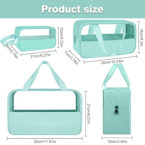 3pcs Clear Wash Bag Travel, Waterproof Toiletry Bags with Handle Travel Bag — view 2