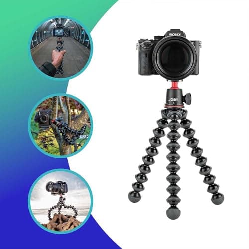 JOBY GorillaPod 3K Kit, Compact 3K Stand and Ballhead for Compact Cameras, Travel Tripod Kit for Cameras, Holds Devices up to 3 Kg, JB91507-BWW, Made in Italy, Black/Charcoal — view 3
