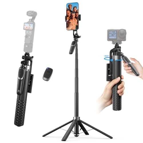 K&F CONCEPT 180cm Phone Tripod with 4-Leg Tripod Base & Wireless Remote