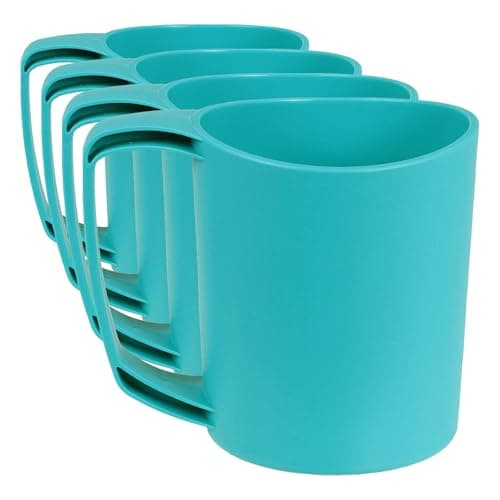 Lifeventure Ellipse Reusable Mug for Camping, Travel & Outdoor - Teal (Pack of 4)