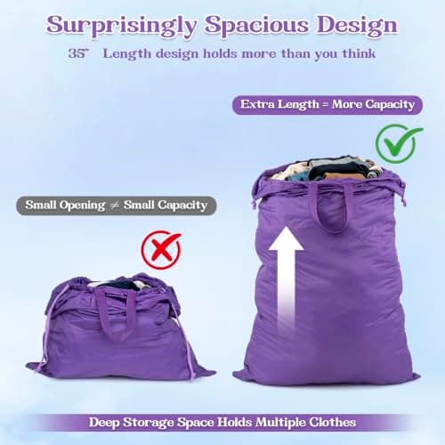 WiseBoy Large Laundry Bag with Handles, Heavy Duty Travel Laundry Bag — view 4