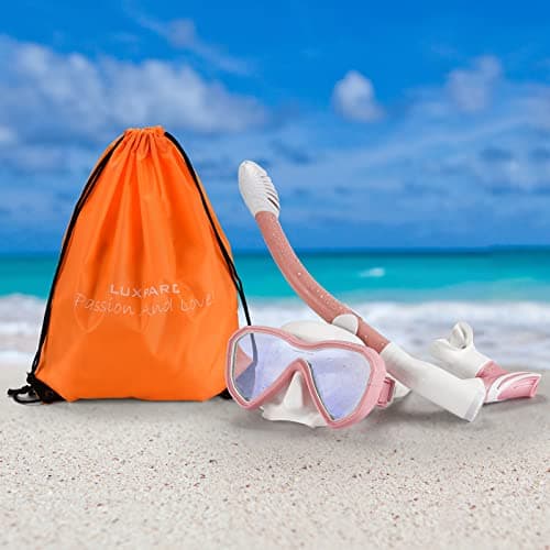 LUXPARD Snorkel Set Adults, Snorkel Mask and Dual Drain Valve Dry Snorkel — view 6