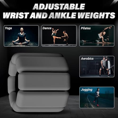 KK Ankle Weights Adjustable Silicone Water Proof Wrist Weights for Men and Women Premium Comfort for Fitness, Therapy & Home Workouts - Set of 2 x 0.5kg (Pair) — view 4