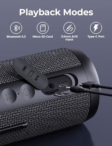 RIENOK Bluetooth Speaker 40W Wireless Speaker Portable Dual Pairing HD Stereo Sound IPX7 Waterproof Bluetooth 5.0 Outdoor Sport Speaker — view 4