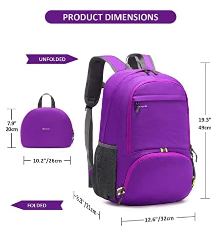 MRPLUM 30L Rucksack Foldable Ultralight Packable Backpack,Purple — view 2
