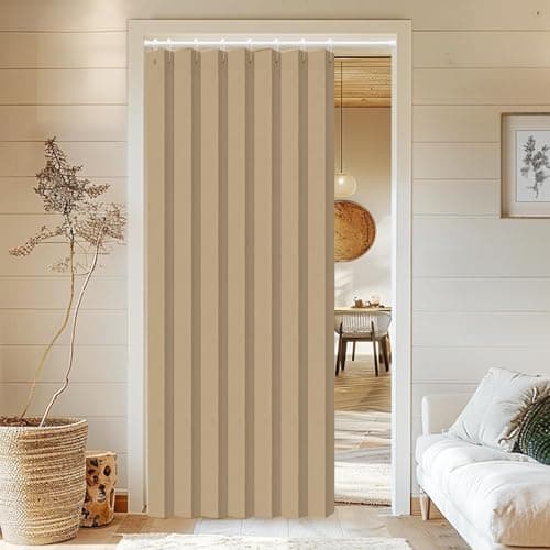 Invisible Magnetic Door Screen Foldable & Stylish for Bedrooms Brown 130x220cm Energy Efficient Cat Proof Easy Installation Bug & Insect Repellent