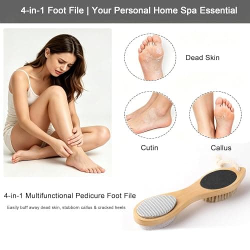 Callus Remover for Feet Wood Handle Comfortable Scrubber — view 3
