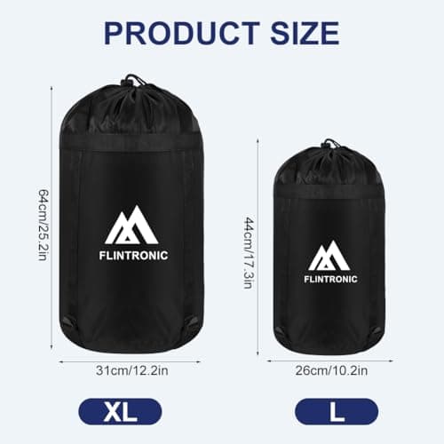 flintronic Compression Stuff Sack for Sleeping Bag, Lightweight Waterproof Compact Stuff Sack, Compression Bag with Ripstop Fabric, Storage Bag with Drawstring Closure for Camping, Hiking, L — view 2