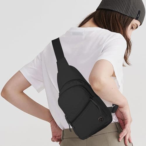 Mayoii Foldie Cross Body Bag Women Water-resistant Sling Bag Women with Wide Strap,Lightweight Foldie Travel Bag Cross Body,Multi-Pocket Crossbody Bags for Women (C-Black, One Size) — view 2