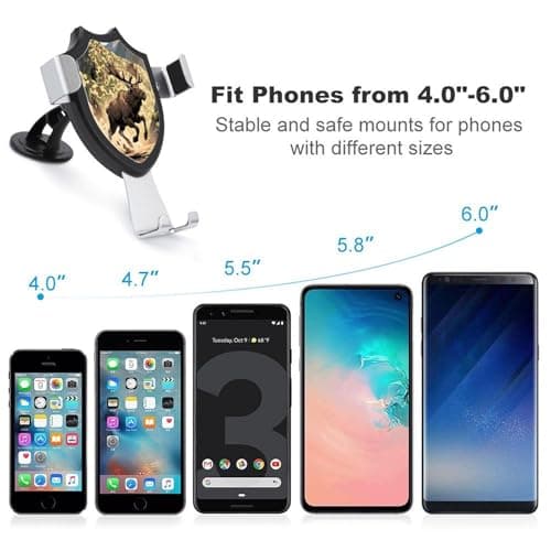 YUXBVKRS Phone Holders for Your Car Stable Grip, Universal Hunting Camo Deer Printed Phone Stand Adjustable Car Phone Mount for Dashboard & Windscreen & Air Vent with Strong Suction Cup — view 4