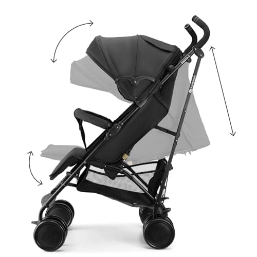 Kinderkraft Stroller Siesta 2 up to 22 kg, Lightweight, only 7.9 kg, Umbrella fold, Lie-Flat Position, Adjustable footrest, Breathable Canopy with mesh and Peekaboo Window, Compact, Black — view 4