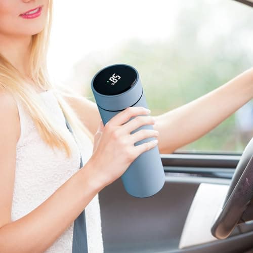 Smart Water Bottle with LED Temperature Display, Thermostat Double Wall Vacuum Insulated Waterbottle, Leak Proof, for School Travel & Outdoor — view 5