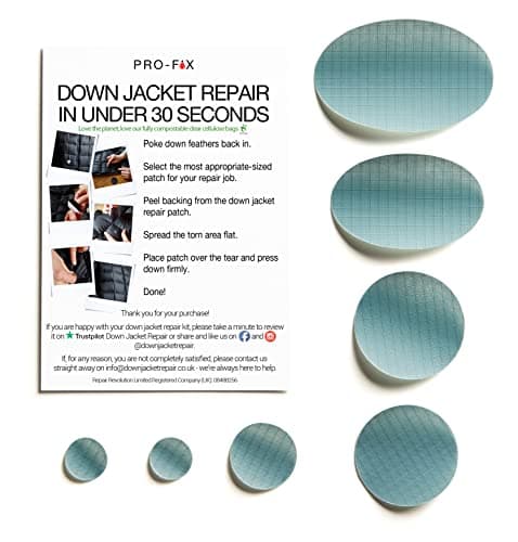 PRO-FIX Ripstop Repair Patch Kit – Waterproof, Tear-Resistant, Pre-Cut Self-Adhesive Patches for Tents, Jackets, Sleeping Bags, Awnings, Backpacks, Beach Gear, Camping & Festivals - Light Grey — view 2