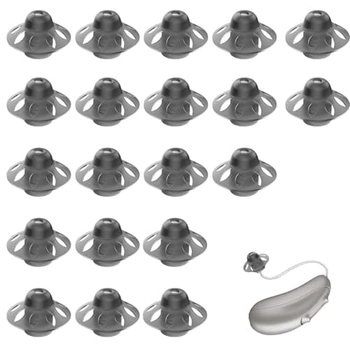 20 Hearing Aid Domes, 8mm Silicone Umbrella Ear Tips Reusable Medium Fit