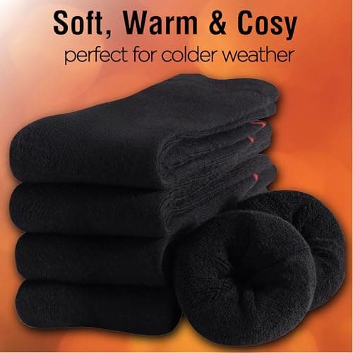 The Essentials Wardrobe 5PK Mens Thermal Socks - UK 6-11/EU 39-45 - Black — view 3