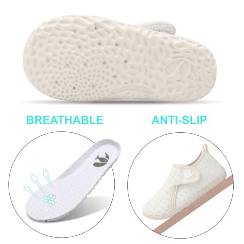 JOINFREE Slippers for Baby Boys Girls Summer Water Shoes Breathable Comfort Non-Slip Toddler Aqua Shoes Quick-Dry for Beach, Pool & Swimming Beige 12-18 Months — view 3
