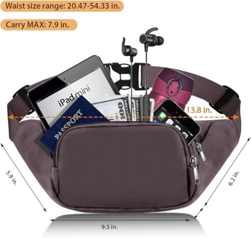 JAUSFETS 3 Pockets Bumbags Waterproof Large Capacity Waist Pack — view 2