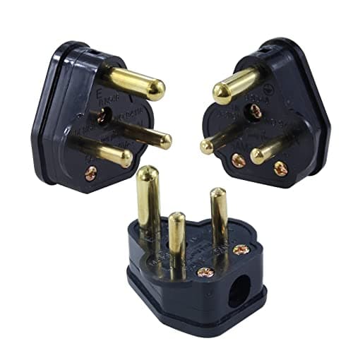 5 Amp Round Pin Plugs Mains Plug 3 Pin Lighting Plugs Adaptor Household Lamp Plug for Stage Lighting Lamp (5 pack) — view 4
