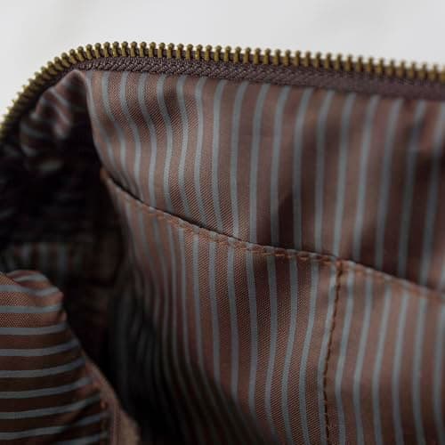 Personalised Embroidered Mens PU Leather Wash Bag with Strap Black or Brown - Mens Vegan Leather Toilet Bag Embroidered with Initials (Tan) — view 4