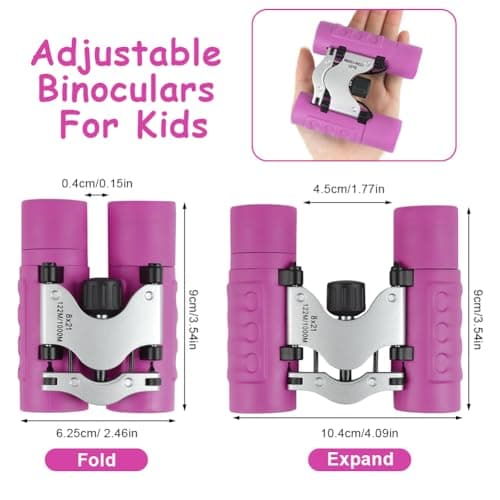 OSDUE Binoculars for Kids, 8 x Super Zoom Function Kids Telescope Outdoor Toys 4 5 6 7 8 Years Old Boys Girls High Resolution Binoculars for Kid Toys Educational Learning Purple — view 2