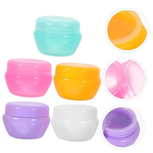 DINHEAROM 10g Travel Size Refillable Cosmetic Cream Jars with Leak-proof Plastic Lids, 10 Pack Practical Small Containers for Travel Use and Daily Life — view 3