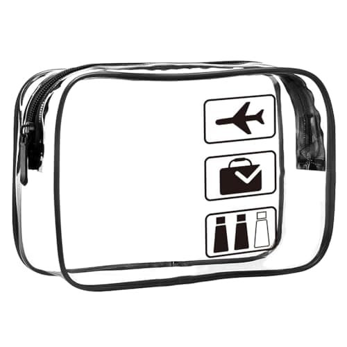 Clear Travel Toiletry Bag - TSA Approved Toiletry Makeup Bag with Zippers Travel Accessories Portable Waterproof Cosmetic Clear Makeup Bag for Women and Men