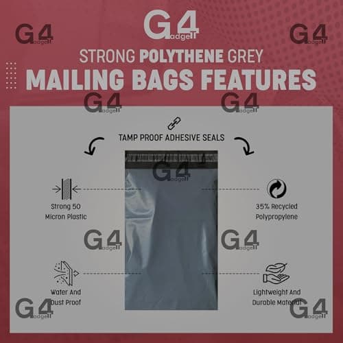 G4GADGET 100x 6.5 x 9 Inch Mailing Bags – Water-Resistant Shipping Envelopes for Secure Packaging – Ideal for Clothes, Small Items & Parcels, Self-Seal Closure, Recyclable — view 3