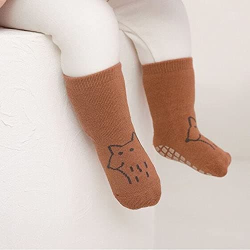FedMois 5 Pairs Baby Kids Cozy Warm Winter Socks Anti-slip Infant Toddler Thermal Crew Socks, fox, 1-3 Years — view 2