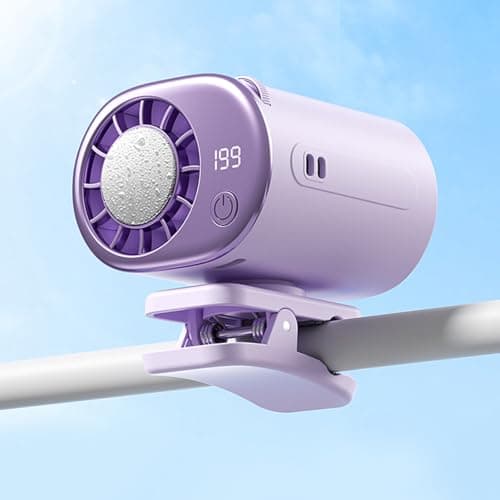 USB Car Clip Cooler Fan with LED Display (Purple) — view 5