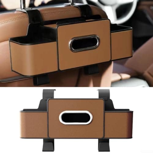 Car Seat Back Organizer with Box Holder Car Seat Back Organizer(Brown)