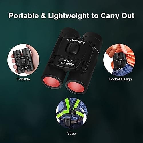 Flintronic 8 x 21 HD Telescope Mini Binoculars Waterproof Portable, Foldable Compact Pocket Size Small and Lightweight for Adults Hunting, Sightseeing, Bird Watching, Hiking, Camping — view 5