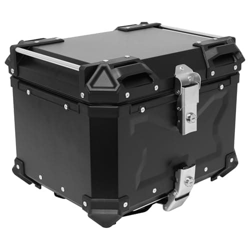 BIKE IT Aluminium Motorcycle Top Box Luggage Top Case with Security Lock Universal Fitting Plate (36L)
